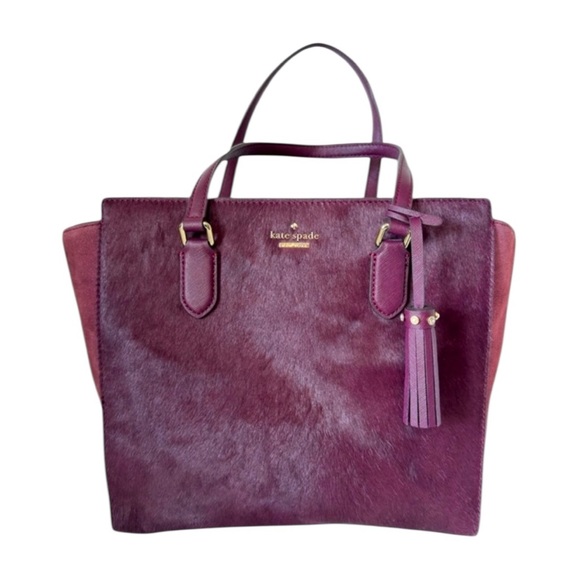 Kate Spade Hadlee laurel way haircalf in deep plum. SUPER...